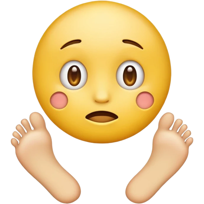 funny confused face yellow emoji with two feet  emoji