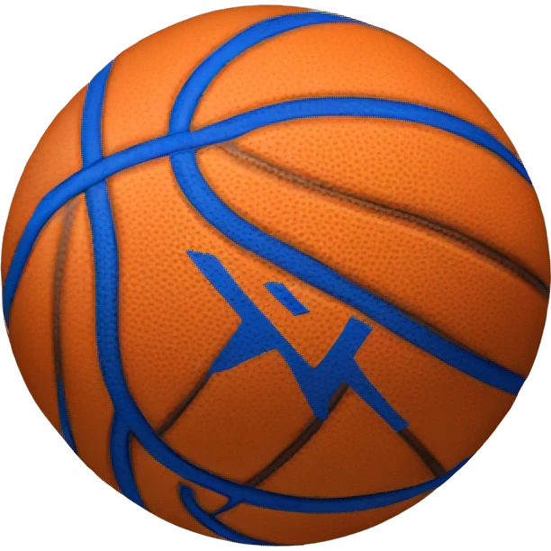 Blue capital I on a basketball emoji