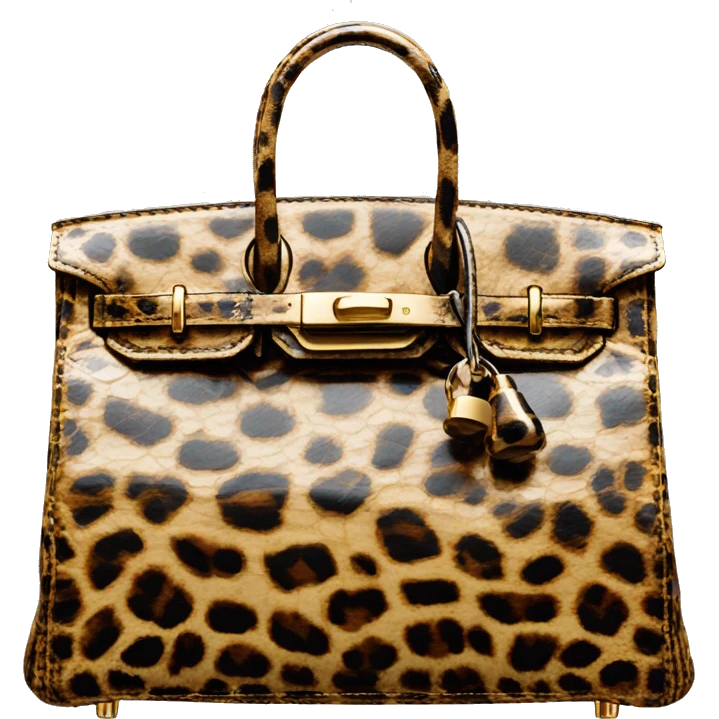 leopard print crocodile birkin with golden hardware  emoji