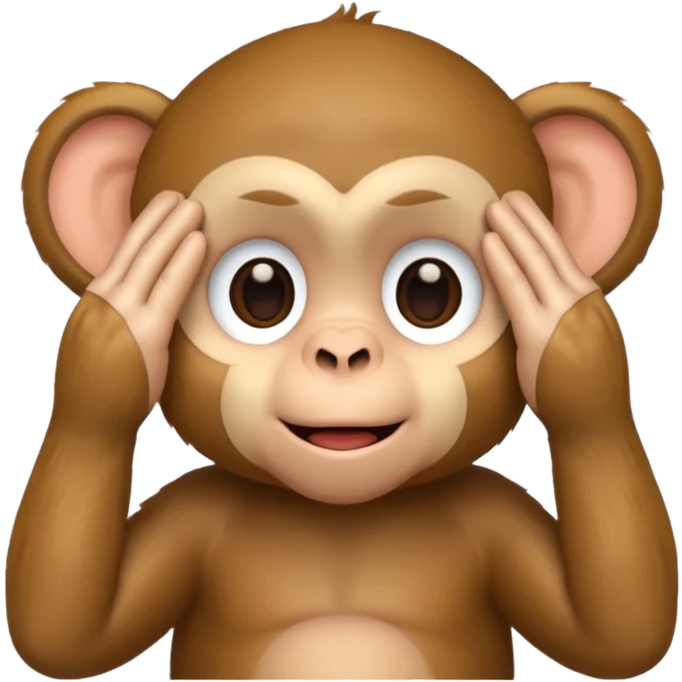 cute little monkey covering his eyes with his hands emoji