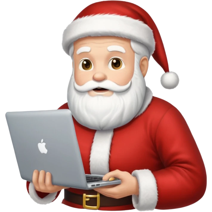 santa god with laptop, direct front emoji