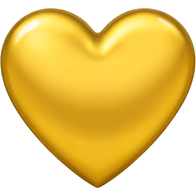 yellow heart with metallic finish emoji