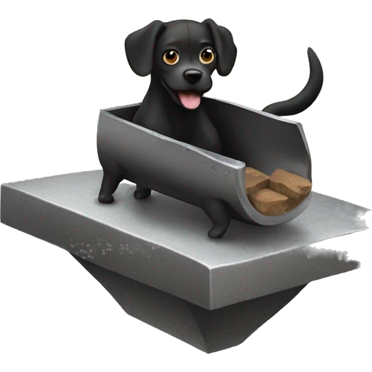 Anvil with dog jumping over emoji