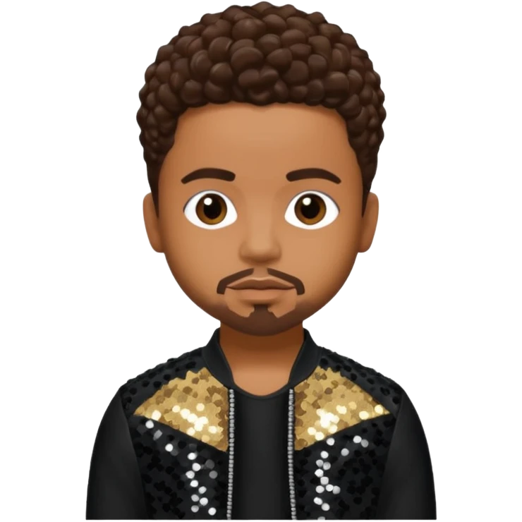 Raz-B from B2K with dark brown hair, black sequin outfit emoji
