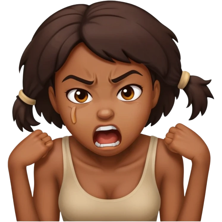 Black girl choking herself angry emoji
