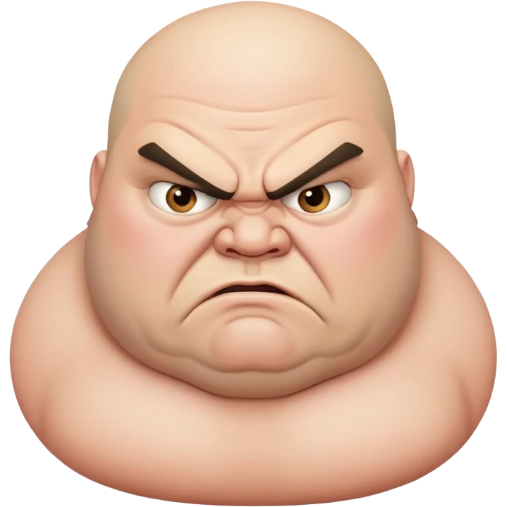 Hate-filled fat man emoji