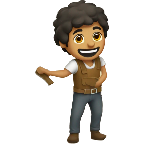 Mexican guy building a mud house emoji