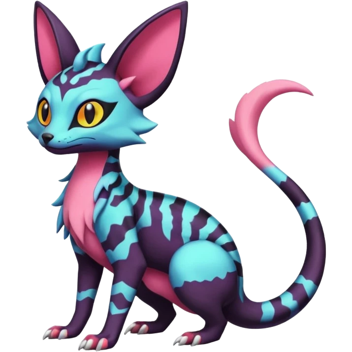 Pastel Salandit-Umbreon-Genet-Noivern-Noibat-Serval-Hybrid (Full body) emoji