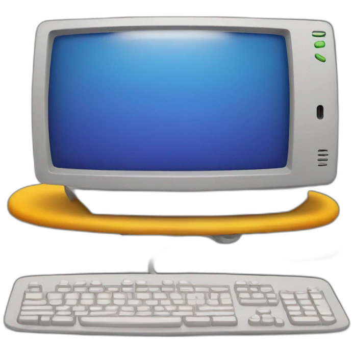 Mario sur son PC style néon  emoji