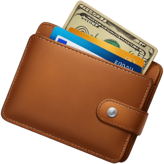 portefeuille marron avec billet et carte bancaire emoji