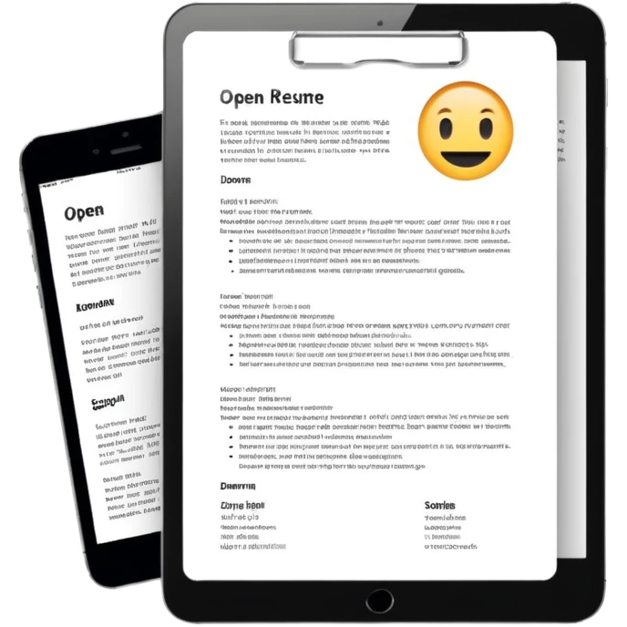 open resume document, simple, clear emoji