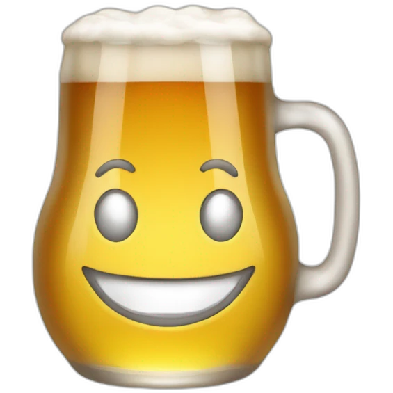 A beer with a smile emoji