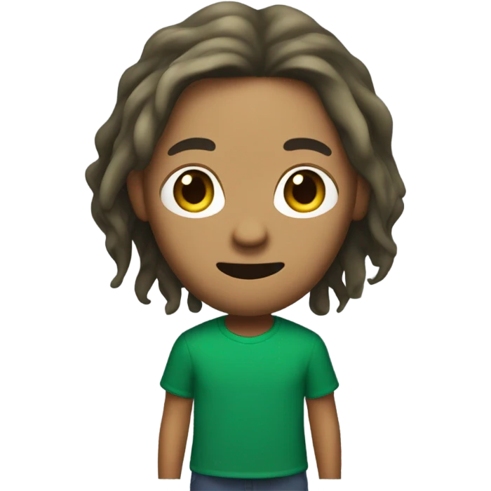 Squid game player in Long hair and green t shirt emoji