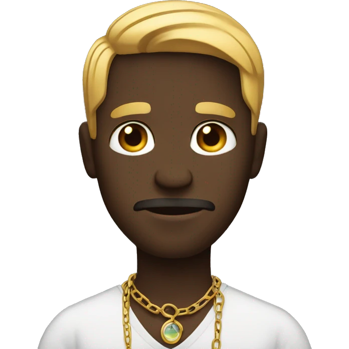 dark-skinned male with necklace shrugging shoulders  emoji