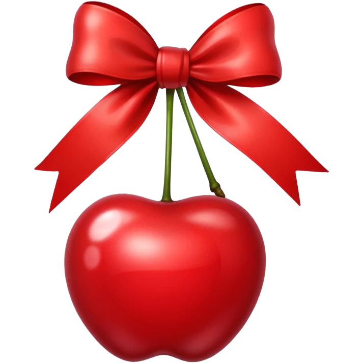 Red cherry with a red ribbon bow emoji