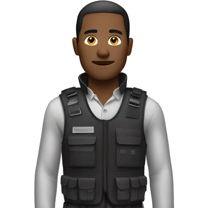 man standing with anti-stab vest emoji
