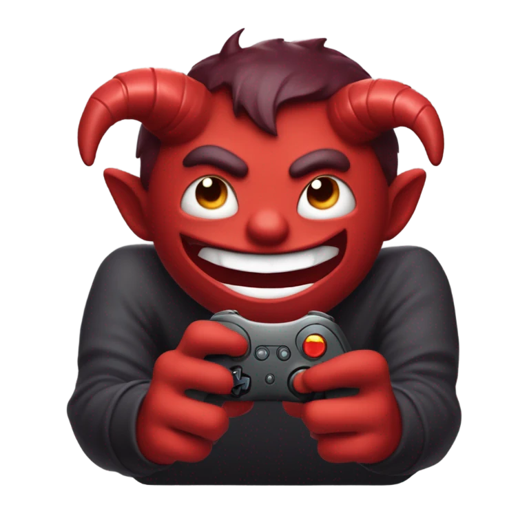 Devil playing video games  emoji