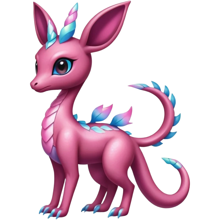  Dark Shiny Scaly Cute Gothic Exotic Amaura-Salazzle-Aurorus-Sylveon-Fakémon-hybrid-creature (full body)  emoji
