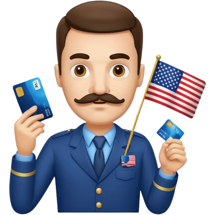 stefan cel mare credit card with us flagwith mustache emoji