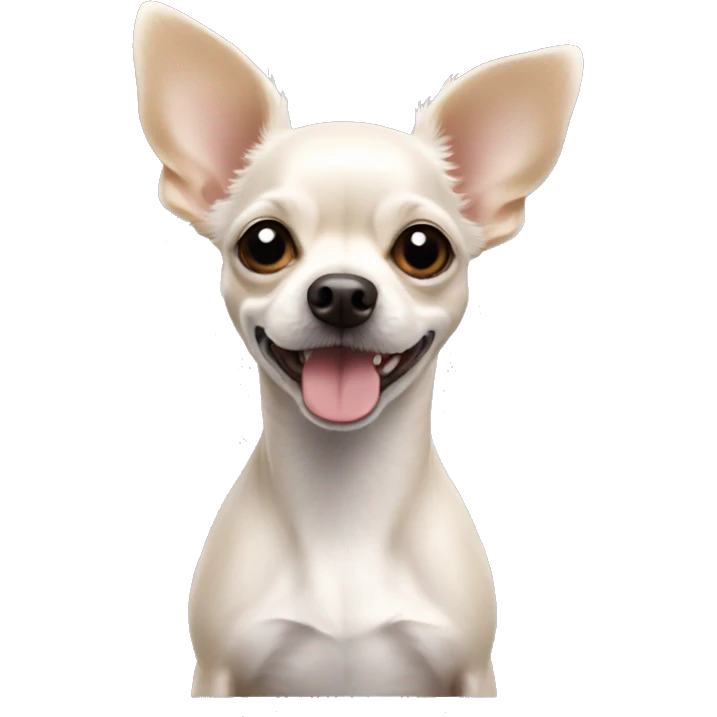 White wire hair Chihuahua poodle mix with pointy ears emoji