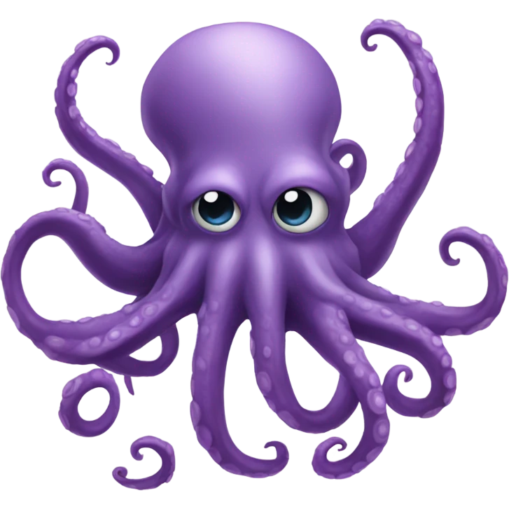 Silver octopus with purple horns emoji