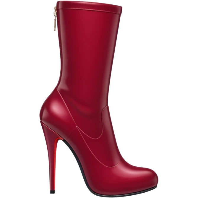 burgundy red latex high heel boots emoji