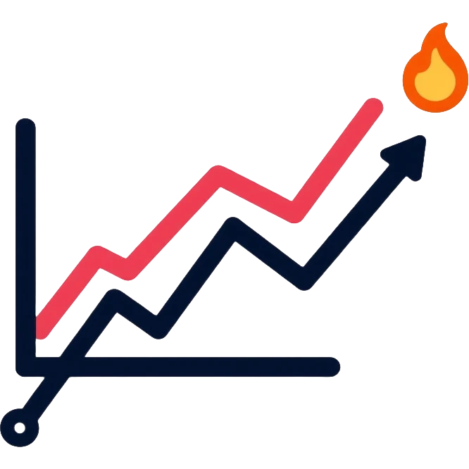 A graph with a downward trend and a painful spot marked, business pain point emoji