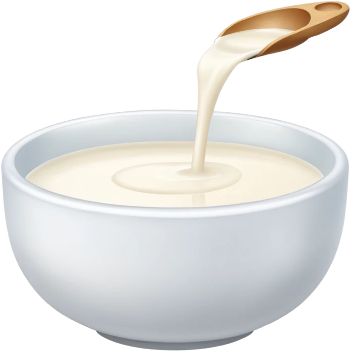 white bowl of milk, matte, simple, clear emoji