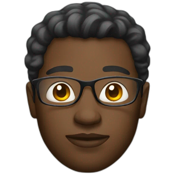 Black man with glass emoji