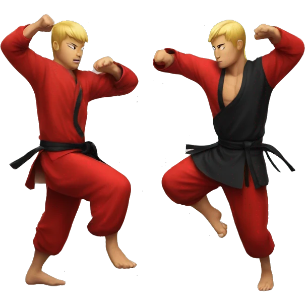 Kung-fu red and black emoji