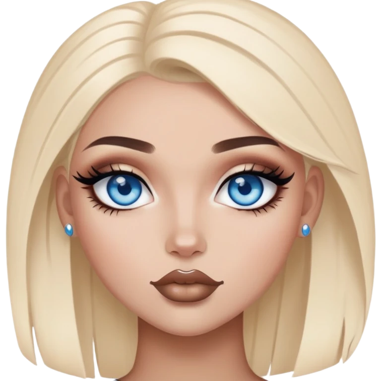 Boujy baddie best friends blue eyes, trendy heavy makeup emoji