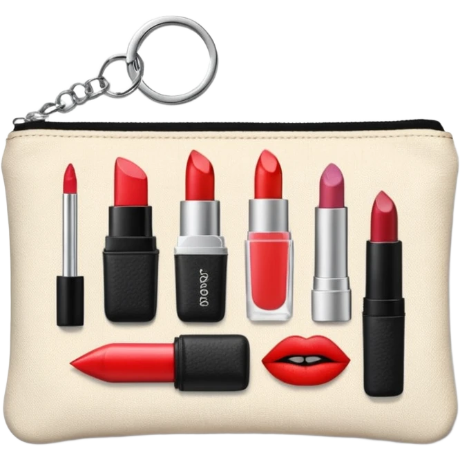 small zipper pouch with essentials, emoji