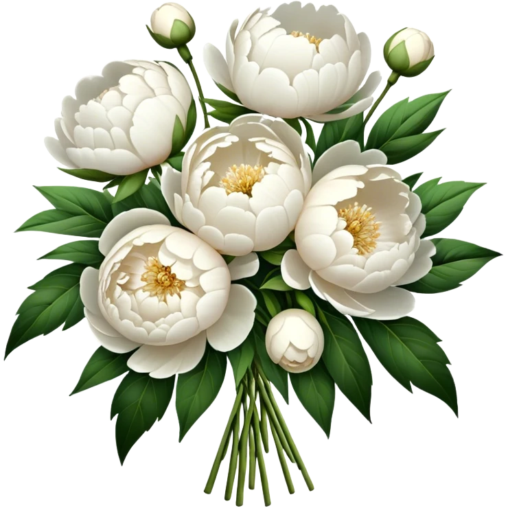 White peonies bouquet  emoji