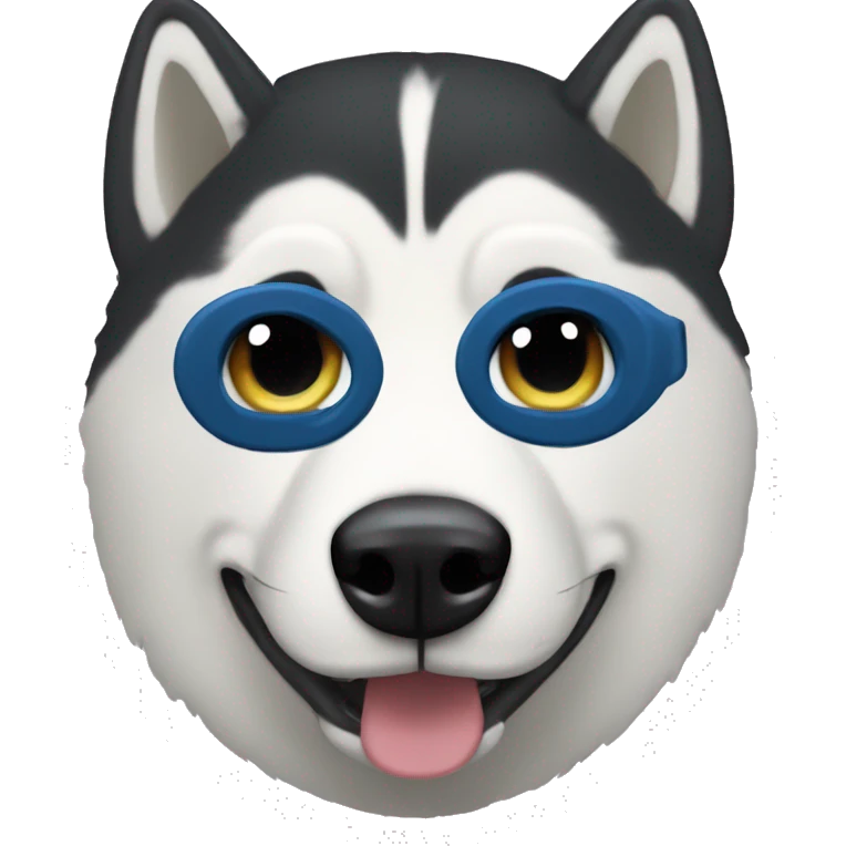 Husky wearing ski mask emoji