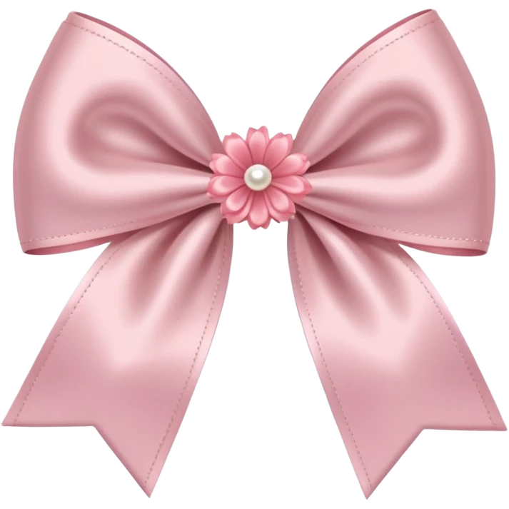 A light pink bow with accessory is flowers emoji