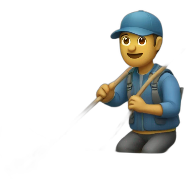 man fishing in a canoe emoji