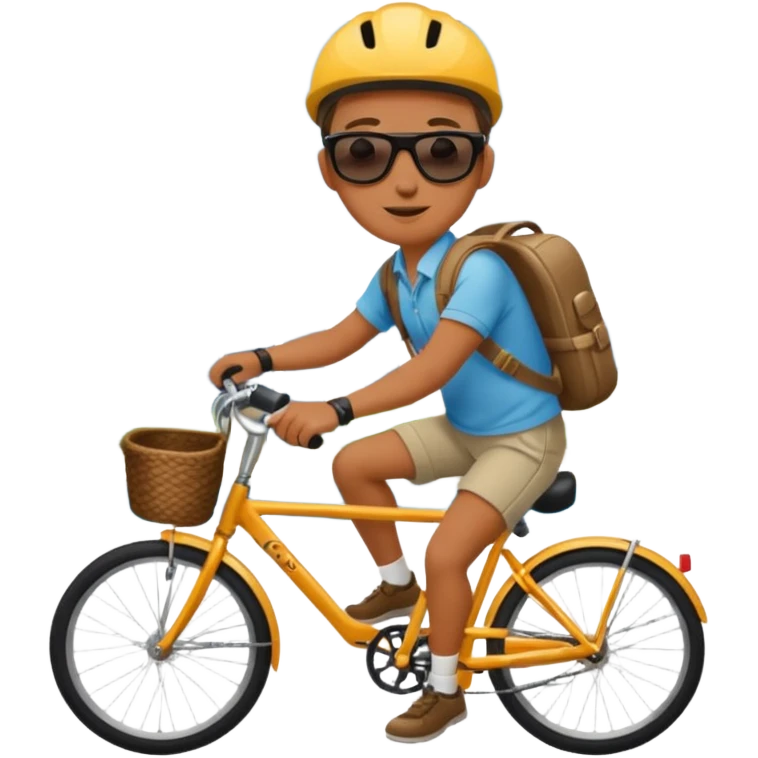Tourist + camera strap + rental bike, City Cyclists. emoji