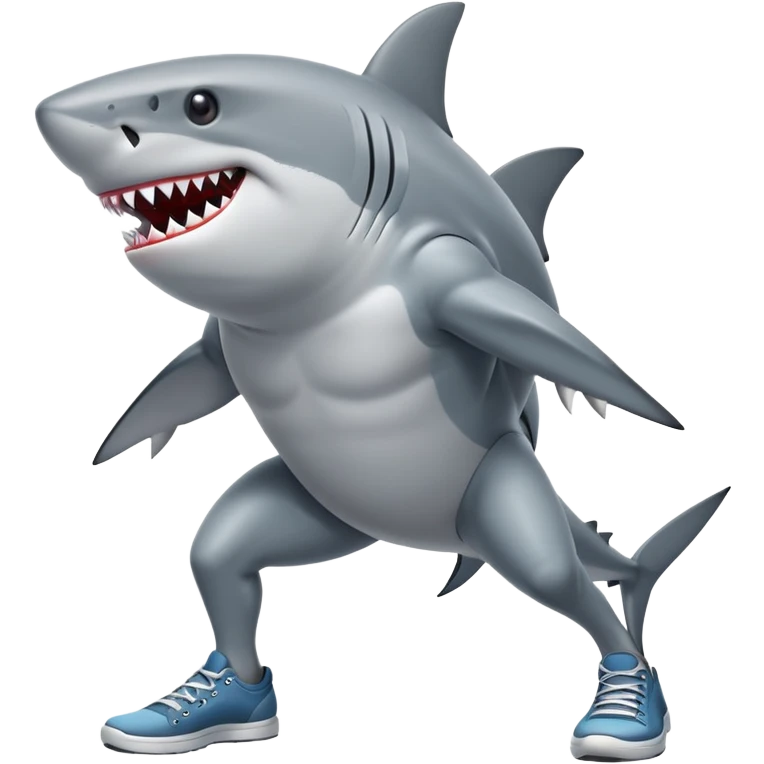 a shark withs legs abd shoes emoji