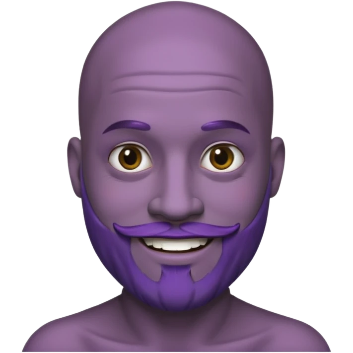 bald purple bearded man with black face tattoo emoji