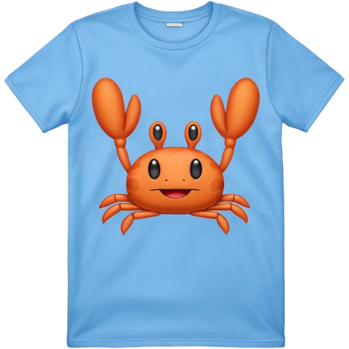 Blue shirt with I love krabby on it emoji