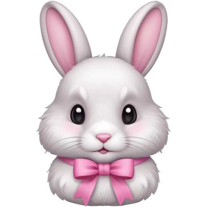 a very cute rabbit with a pink ribbon emoji