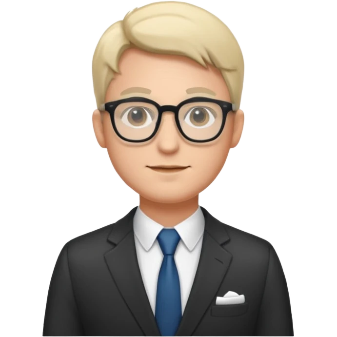 marketer man with glass wearing suit  emoji