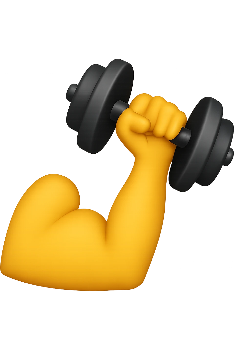 EMOJI STILE IPHONE DI UN BICIPITE CON MANUBRIO DA PALESTRA emoji