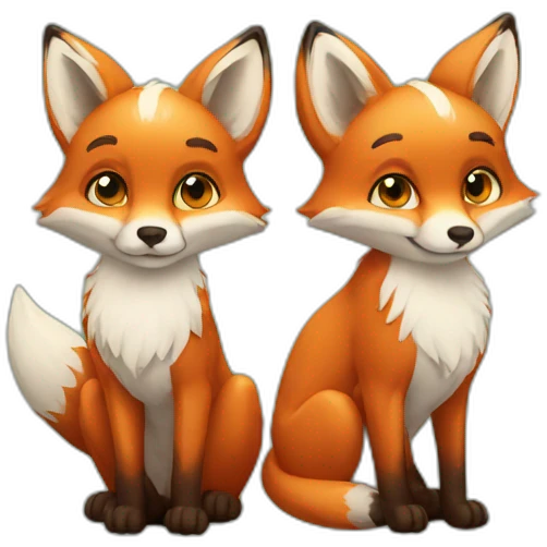 Twin foxes emoji
