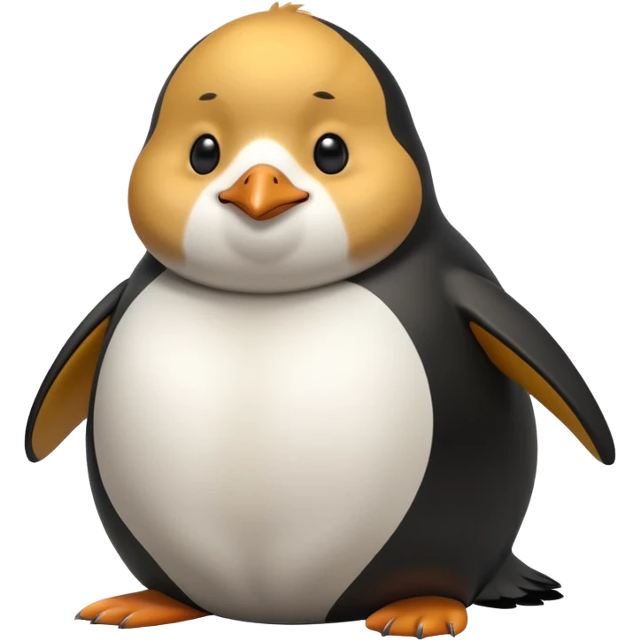 make a fat dog sitting on a large penguin emoji