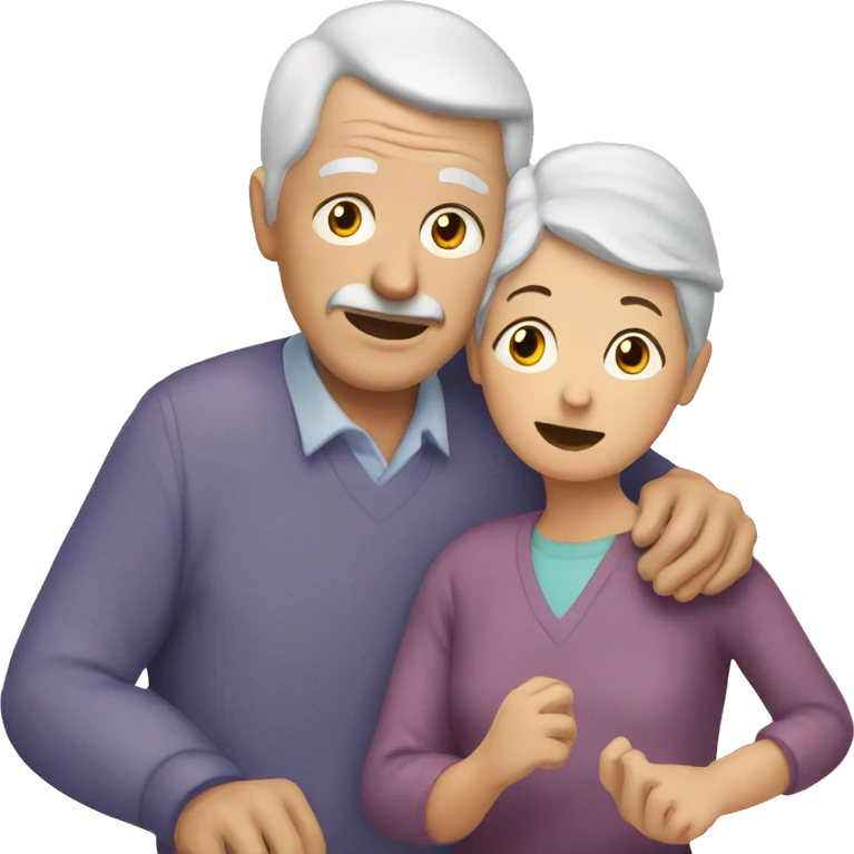 Elderly person gets help emoji