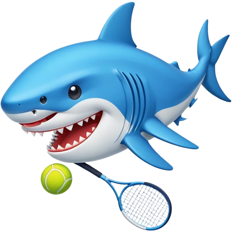 Puedes crear un emoji de un tiburon con tenis nike de color azul emoji