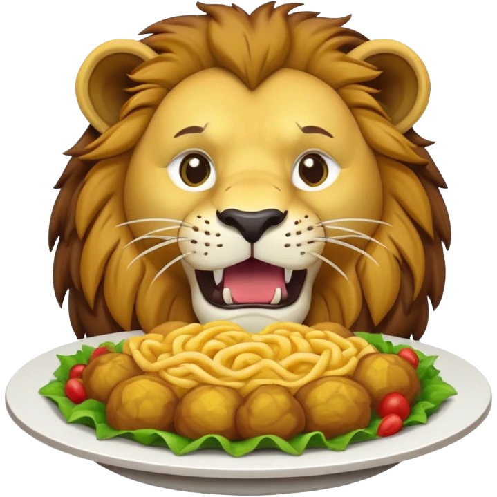 A lion eating Mrbeast not graphic emoji