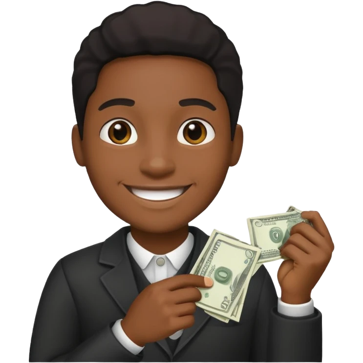 Nigger holding cash emoji