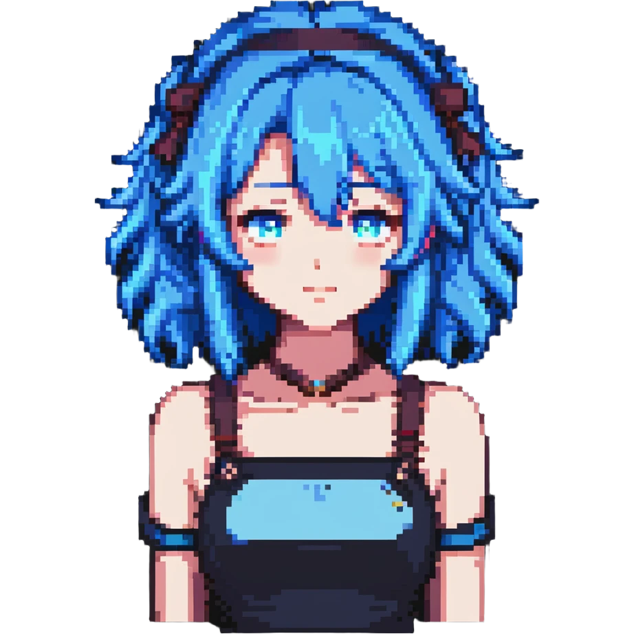 anime girl with blue hair emoji